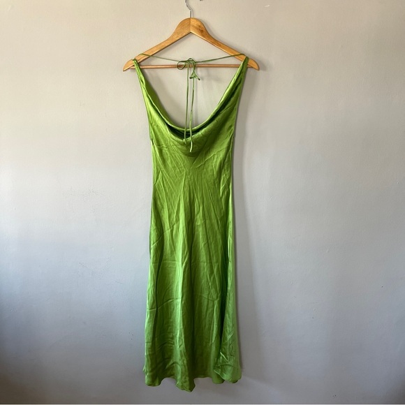 Amanda Uprichard Mirai Midi Dress in Green Size Small Silk - Picture 7 of 8